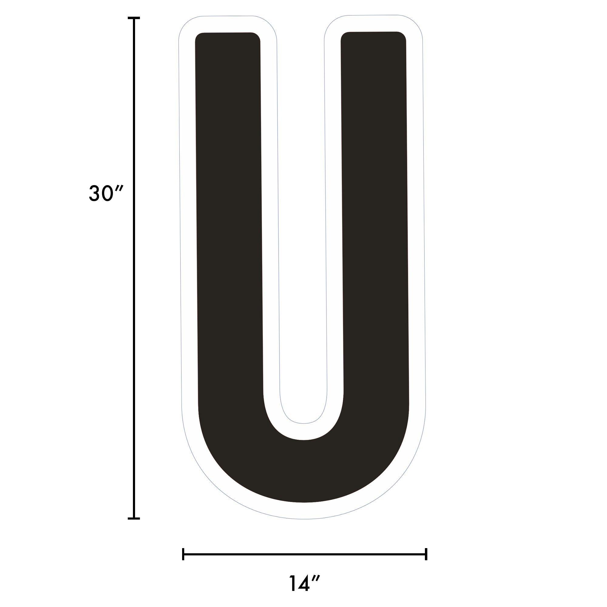 Black Letter (U) Corrugated Plastic Yard Sign, 30in Party City